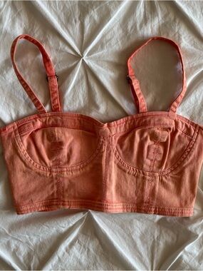 forever 21 bustier denim crop top